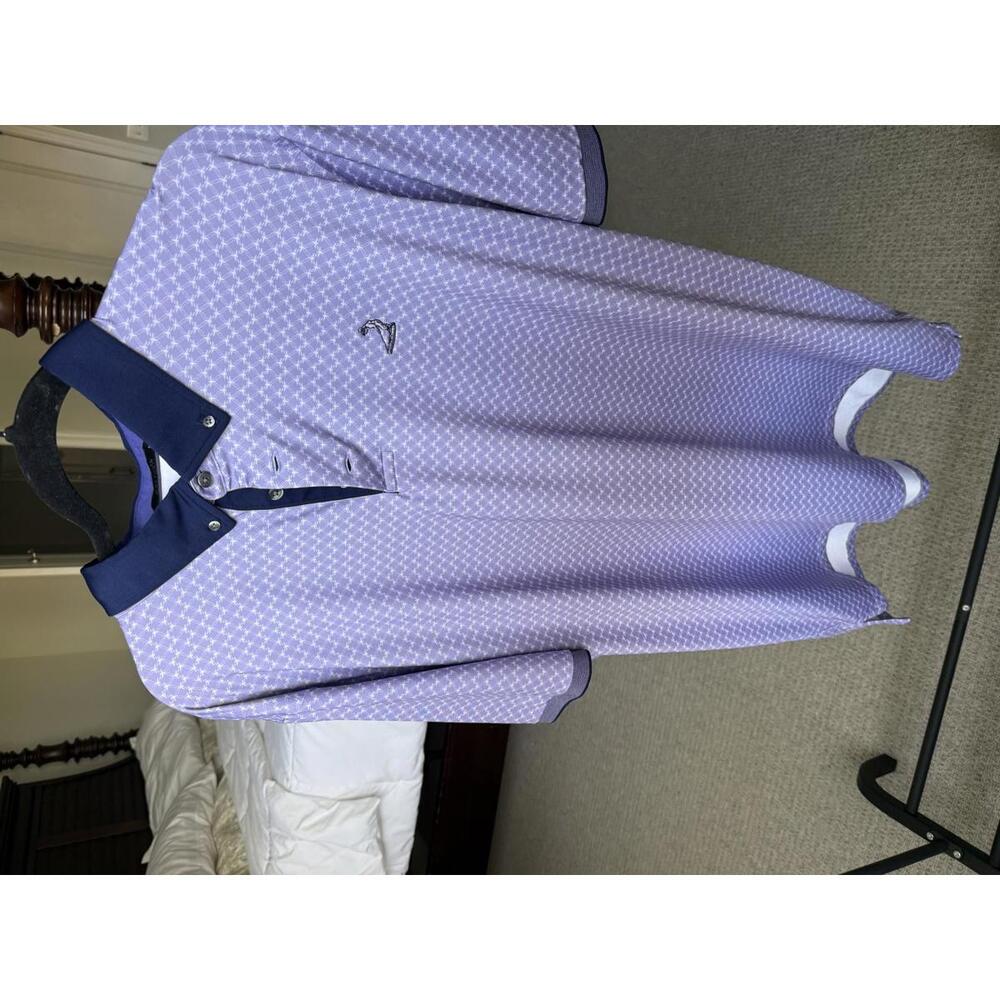 Greyson Pinehurst Men's Purple Polo Shirt with Navy Collar
